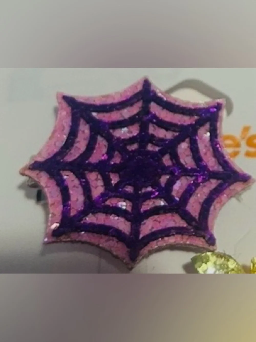 Claire's Glitter Halloween Hair Clips Orange Pumpkin Ghost Black Bat Spider Web